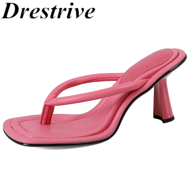 Drestrive 2023 Classic Flip Flop Pu Leather Round Toe Thin High Heels Women Slipper Summer Shoes Pink Top Quality Sandals
Drestrive 2023 Classic Flip Flop Pu Leather Round Toe Thin High Heels Women Slipper Summer Shoes Pink Top Quality Sandals