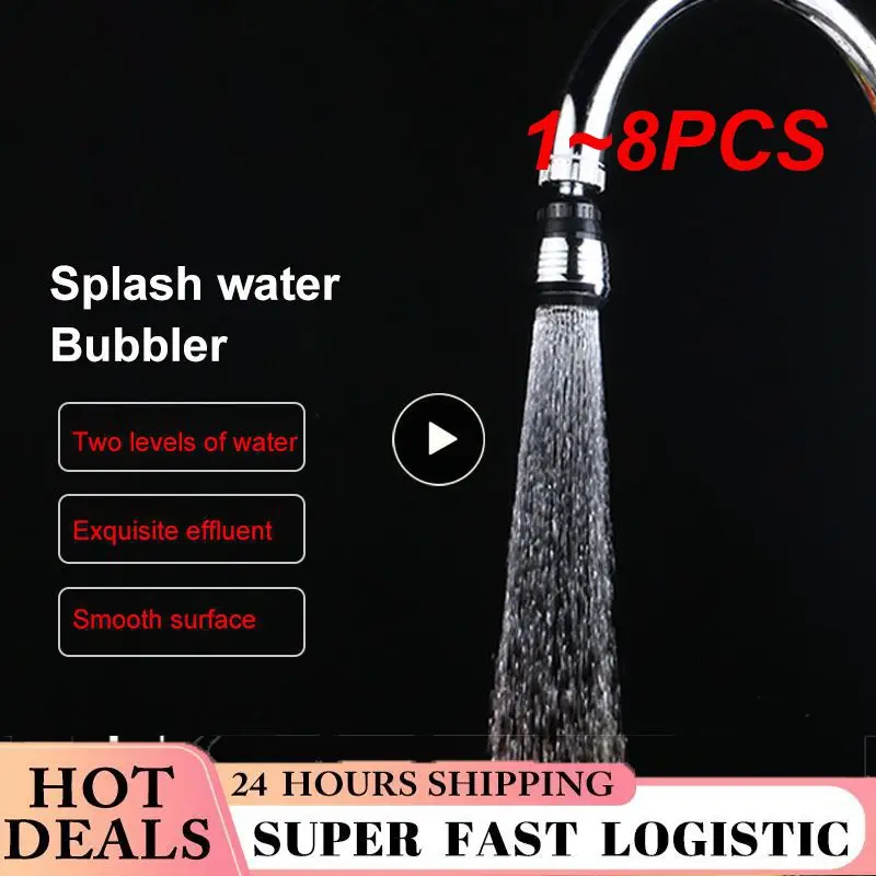 

1~8PCS Degree Rotary Swivel Faucet Nozzle Anti-splash Water Filter Adapter Shower Head Bubbler Saver Tap for Bathroom Kitchen