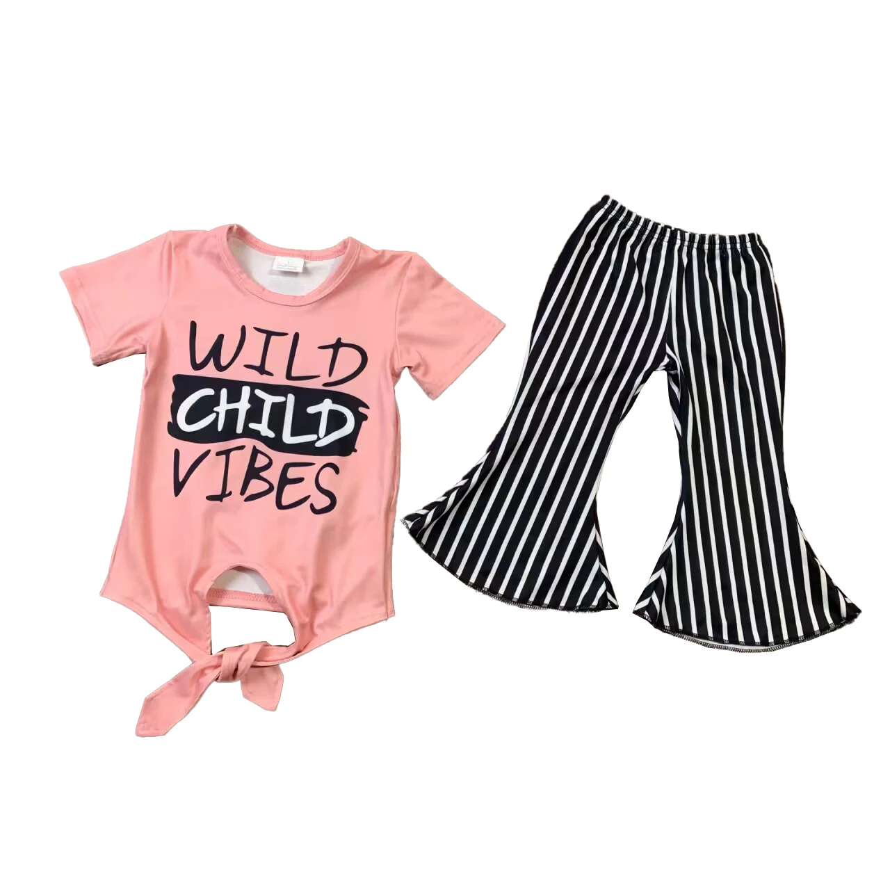 New Kids Clothing Wild Child Short Sleeves Girls Wednesday Clothes Striped Bell Pants Outfits
New Kids Clothing Wild Child Short Sleeves Girls Wednesday Clothes Striped Bell Pants Outfits