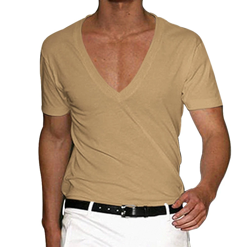 Fashion Mens Summer T-Shirt Causal Short Sleeve Deep V-Neck T Shirt Gym Sport Muscle Fitness Male Elastic Bodybuilding Tee Tops
Fashion Mens Summer T-Shirt Causal Short Sleeve Deep V-Neck T Shirt Gym Sport Muscle Fitness Male Elastic Bodybuilding Tee Tops