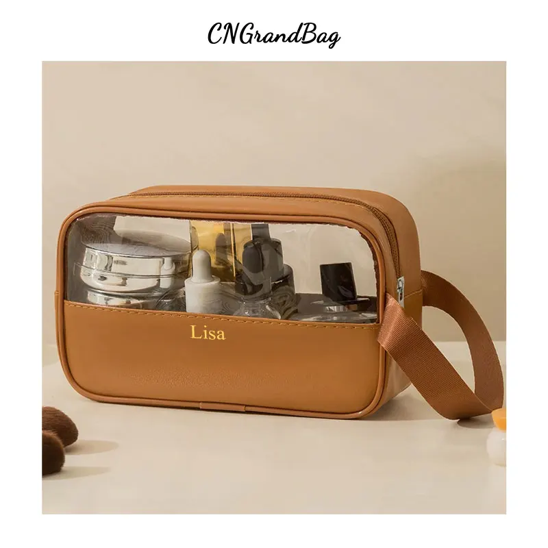 Customizable Name New TPU Transparent Makeup Wash Bag Women's Large Capacity Waterproof Handheld PU Storage Bag PVC Makeup Bag
Customizable Name New TPU Transparent Makeup Wash Bag Women's Large Capacity Waterproof Handheld PU Storage Bag PVC Makeup Bag