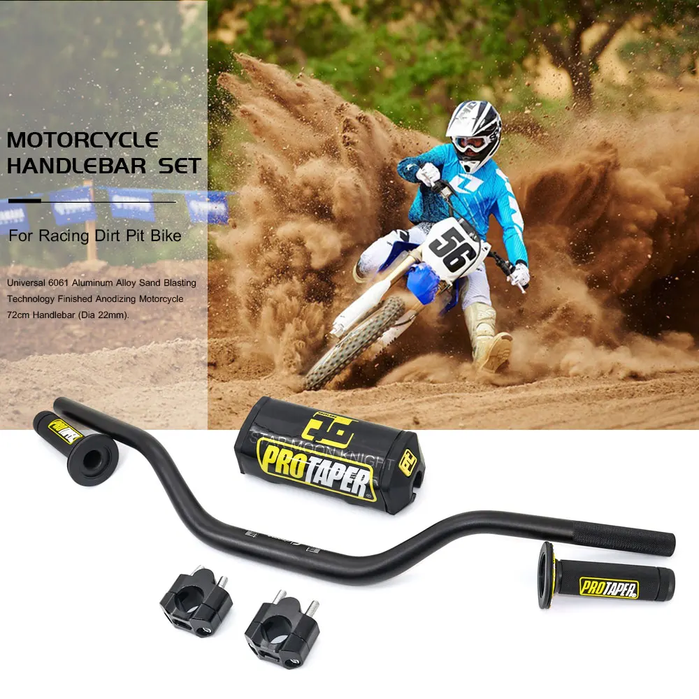 

Handlebar For PRO Taper Pack Bar 1-1/8" Handle bar Pads Grips Pit Pro Racing Dirt Pit Bike Motorcycle CNC 28mm Adapter For YZF