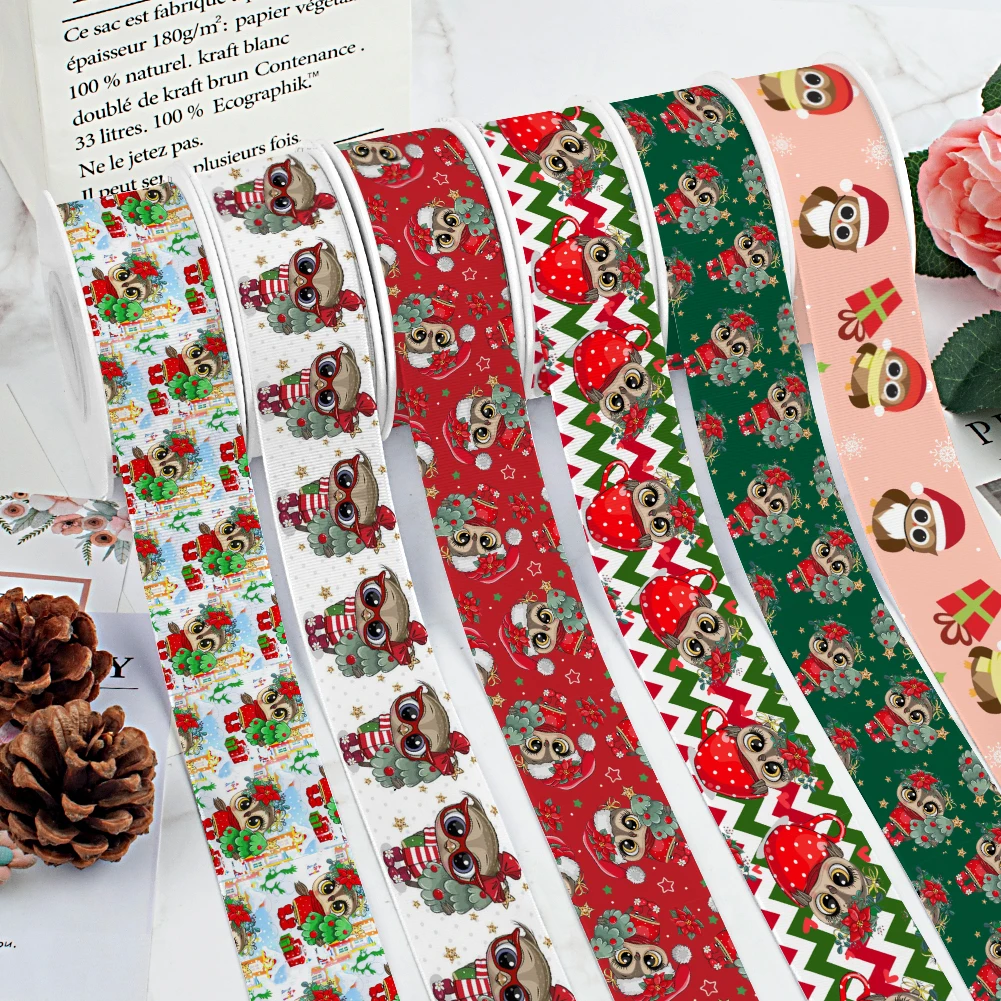 Christmas owl Pattern Printed Grosgrain Satin Ribbon for Gift Wrapping Hair Bow Craft Accessory 50 Yards
Christmas owl Pattern Printed Grosgrain Satin Ribbon for Gift Wrapping Hair Bow Craft Accessory 50 Yards