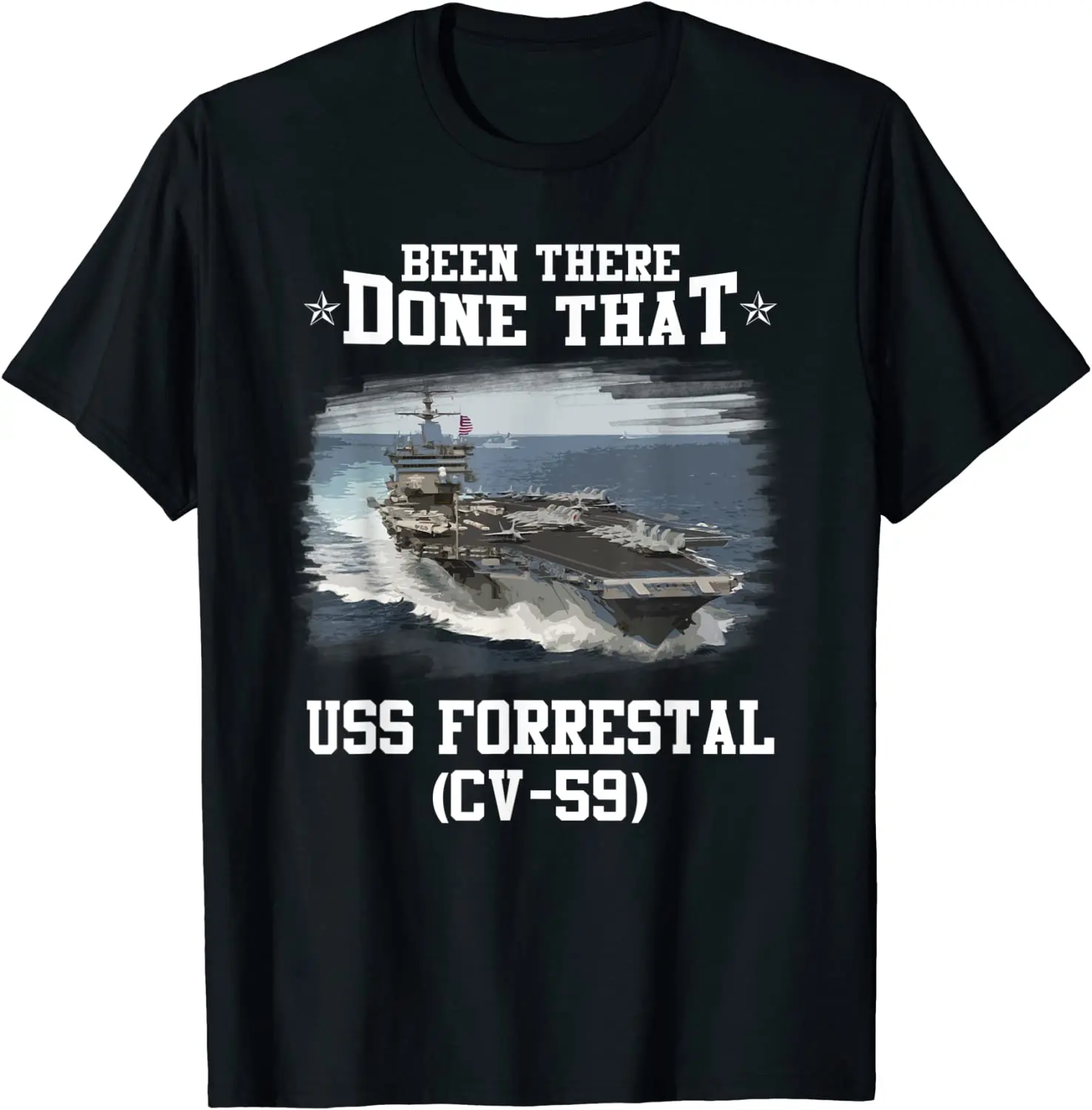 

USS Forrestal CV-59 Veterans Day Father Day Men T-Shirt Short Sleeve Casual 100% Cotton O-Neck Summer TShirts
