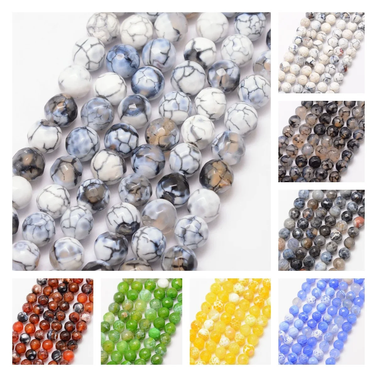 Natural Fire Crackle Agates Stone Beads Round Loose Spacer Beads for Jewelry Making DIY Bracelet Necklace Handmade Craft 8mm
Natural Fire Crackle Agates Stone Beads Round Loose Spacer Beads for Jewelry Making DIY Bracelet Necklace Handmade Craft 8mm