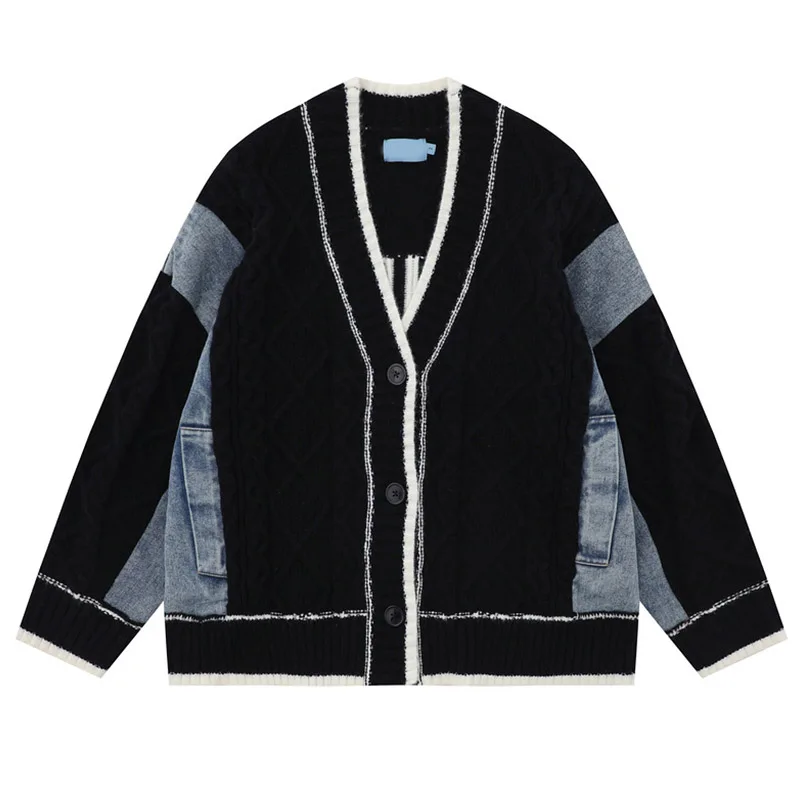 Oversized 2023 Jeans Patchwork Knitted Sweater Men Hip Hop Cardigan Pullover Tops Vintage Streetwear
Oversized 2023 Jeans Patchwork Knitted Sweater Men Hip Hop Cardigan Pullover Tops Vintage Streetwear