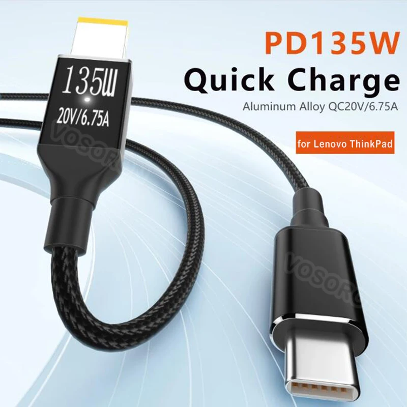 90W 135W USB Type C PD Fast Charging Cable Laptop Adapter Converter for Lenovo ThinkPad T440p T530 T540p W540 Y50 Y70 G500 G405
90W 135W USB Type C PD Fast Charging Cable Laptop Adapter Converter for Lenovo ThinkPad T440p T530 T540p W540 Y50 Y70 G500 G405