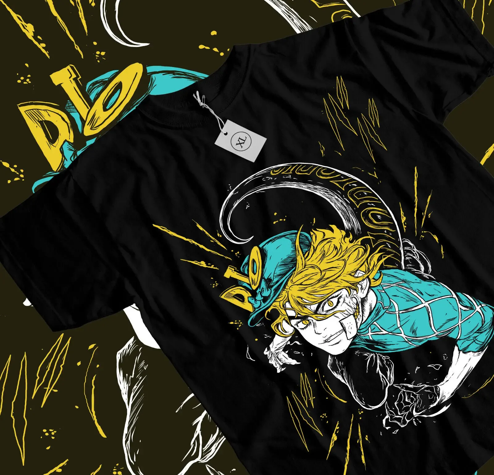 Jojo s Bizarre Diego Brando T-shirt Anime Manga Graphic Tee All Size Black Shirt
Jojo s Bizarre Diego Brando T-shirt Anime Manga Graphic Tee All Size Black Shirt