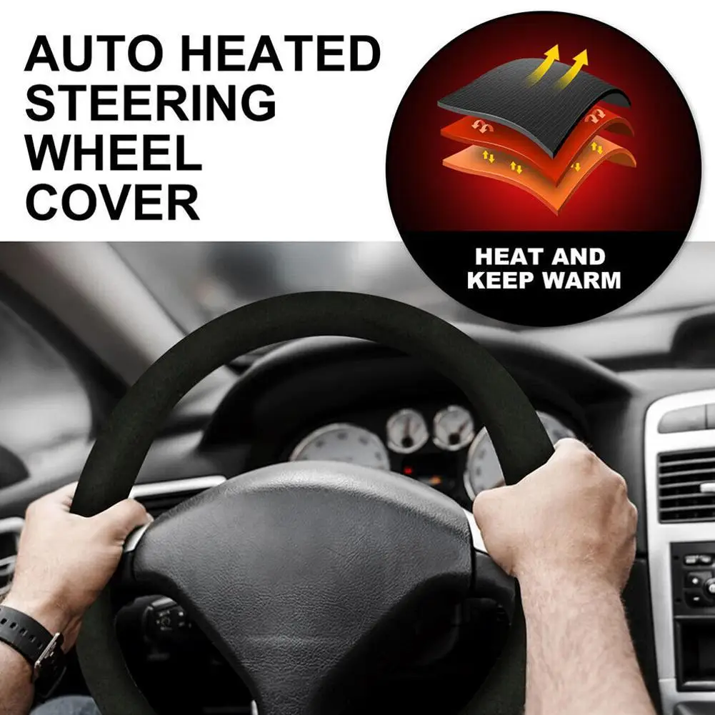 38cm/14.96inch Car Heated Steering Wheel Cover Non-slip Quick Heating Steering Wheel Protector Cover Car Interior Accessories
38cm/14.96inch Car Heated Steering Wheel Cover Non-slip Quick Heating Steering Wheel Protector Cover Car Interior Accessories