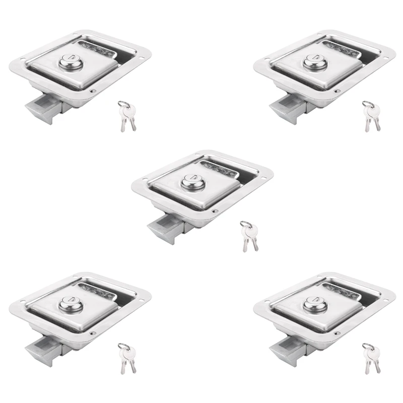 5X Paddle Slam Latch With Lock & Key Travel Trailer Lock Stainless Steel Heavy Duty Flush Mount Handle Latch
5X Paddle Slam Latch With Lock & Key Travel Trailer Lock Stainless Steel Heavy Duty Flush Mount Handle Latch