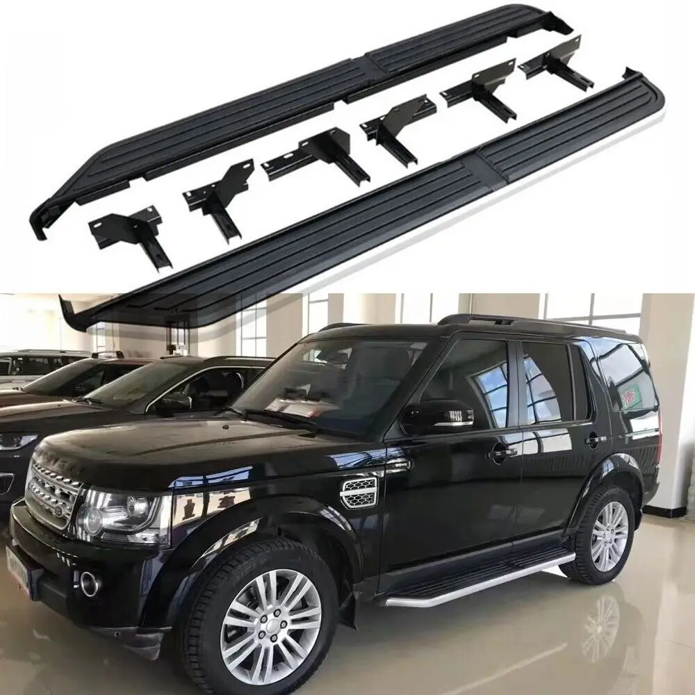 

High Quality 2PCS Aluminum Side Steps Running Boards Nerf Bars Fits for Land Rover Defender Discovery LR3 LR4 2004-2016