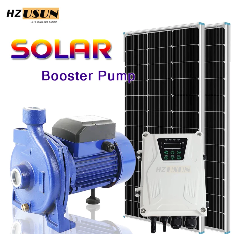 

1HP 1'' Solar Powered Surface Water Booster Pumps Livestock River Watering Irrigation Kit DC 48V Solar Pressure Vortex Pump