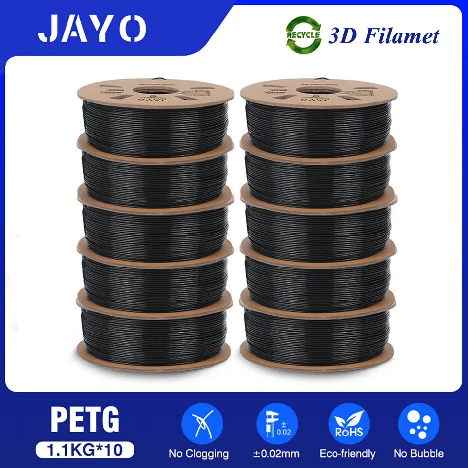 

JAYO PLA /PETG Filament 1.75mm PLA 3D Filament 1.1KG/ rolls 10pcs/set 3D Printing Materials For FDM 3D Printer