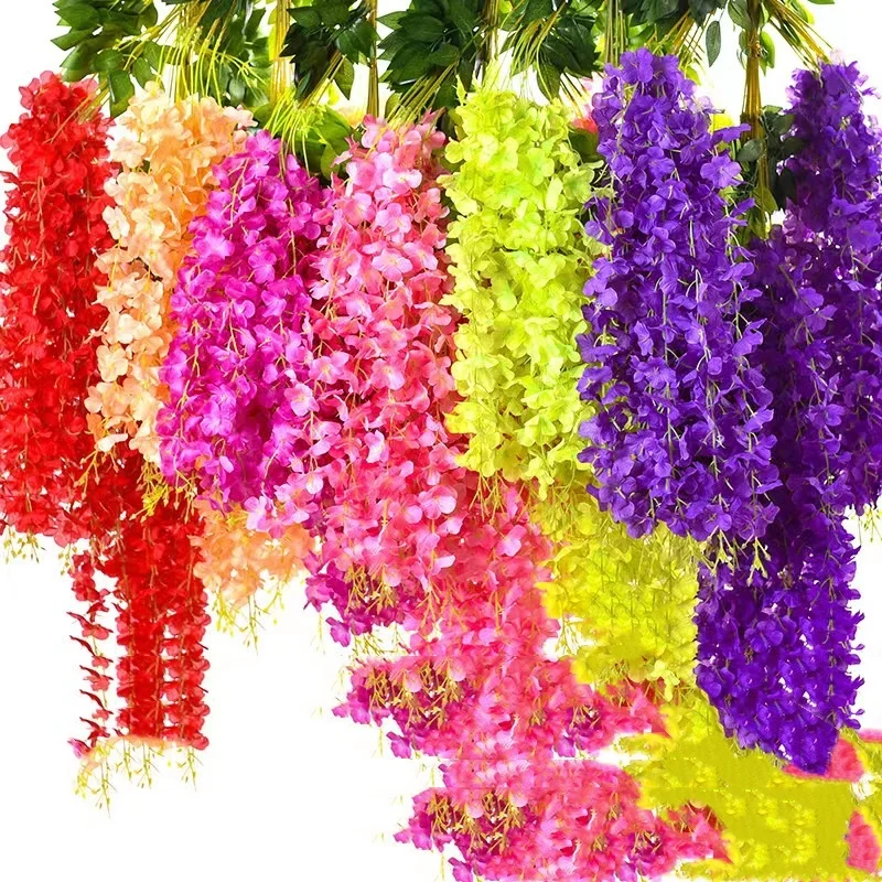 Artificial Flower Hanging Wisteria Garland Silk Vine Long String Home Garden Outdoor Wedding Party Decoration
Artificial Flower Hanging Wisteria Garland Silk Vine Long String Home Garden Outdoor Wedding Party Decoration