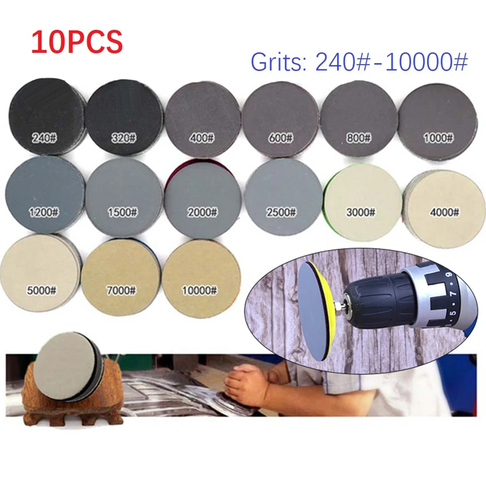 10PCS 3 Inch Silicon Carbide Sanding Discs Wet/Dry Sanding Sandpaper 240-5000# Home Polishing Tool Replacement Accessories
10PCS 3 Inch Silicon Carbide Sanding Discs Wet/Dry Sanding Sandpaper 240-5000# Home Polishing Tool Replacement Accessories