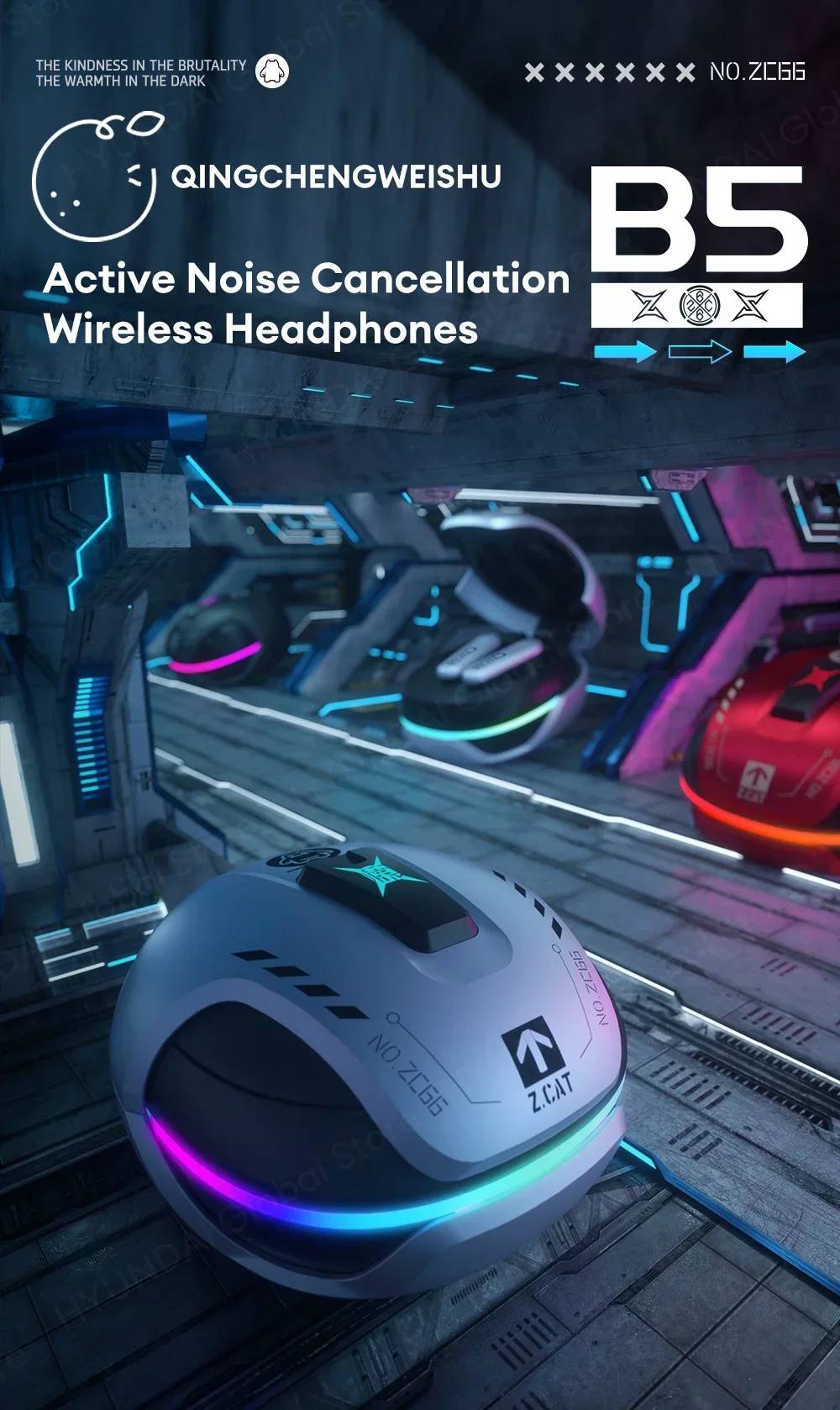 ZOMBIESCAT B5 RGB Light-in-Ear Earphones Wireless Bluetooth Earbuds ANC Active Noise Cancellation Headphones Gaming Low Latency ZOMBIESCAT B5 RGB Light in-Ear Earphones Wireless Bluetooth Earbuds ANC Active Noise Cancellation Headphones Gaming Low Latency