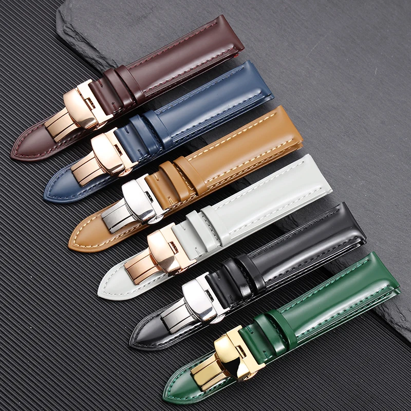 Universal Handmade Patent Leather Genuine Leather Strap 20mm/22mm Black blue green Head Layer Cowhide Men's Bracelet Vintage
Universal Handmade Patent Leather Genuine Leather Strap 20mm/22mm Black blue green Head Layer Cowhide Men's Bracelet Vintage