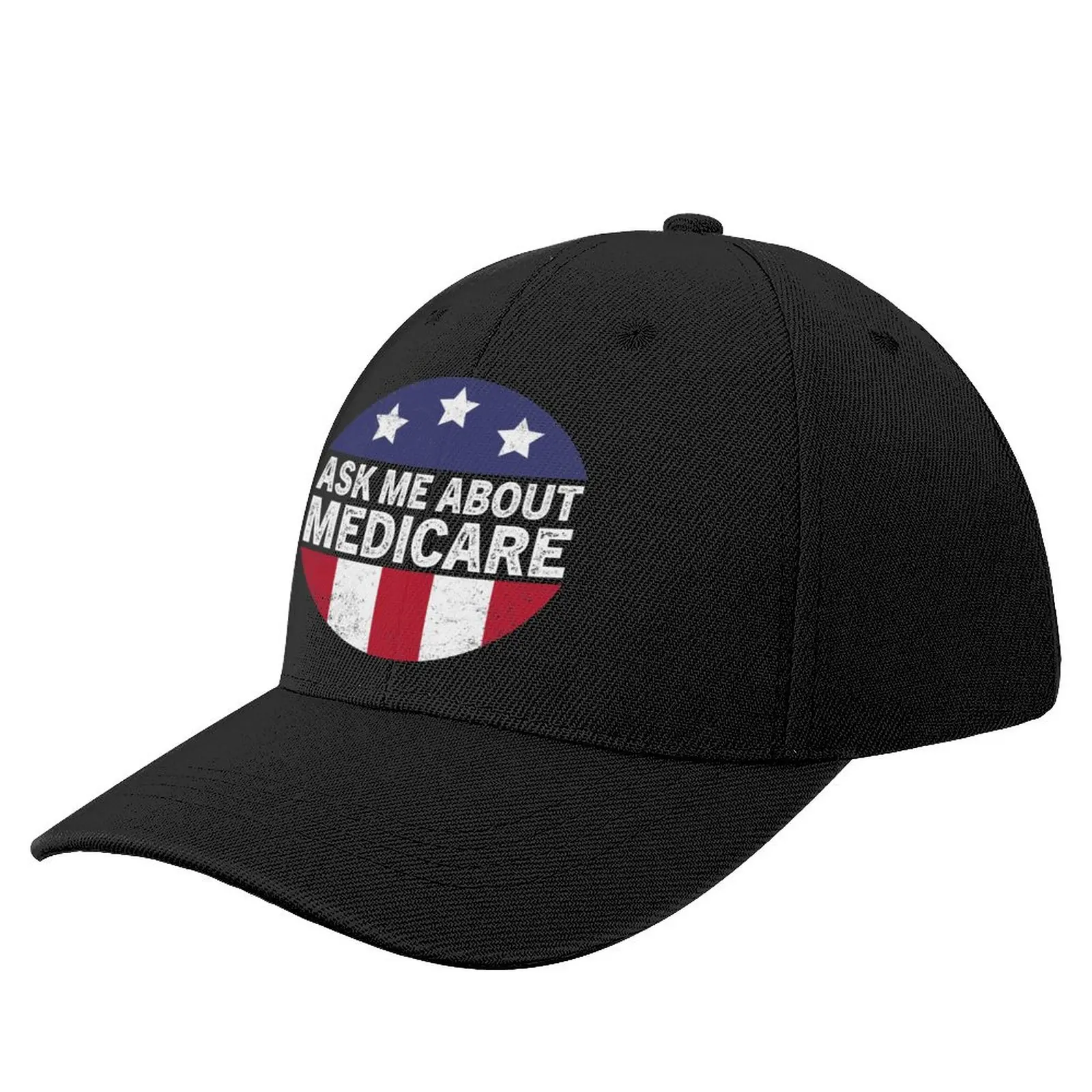 

ask me about medicare Baseball Cap Beach Outing Male derby hat Golf Wear Boy Child Hat Women'S