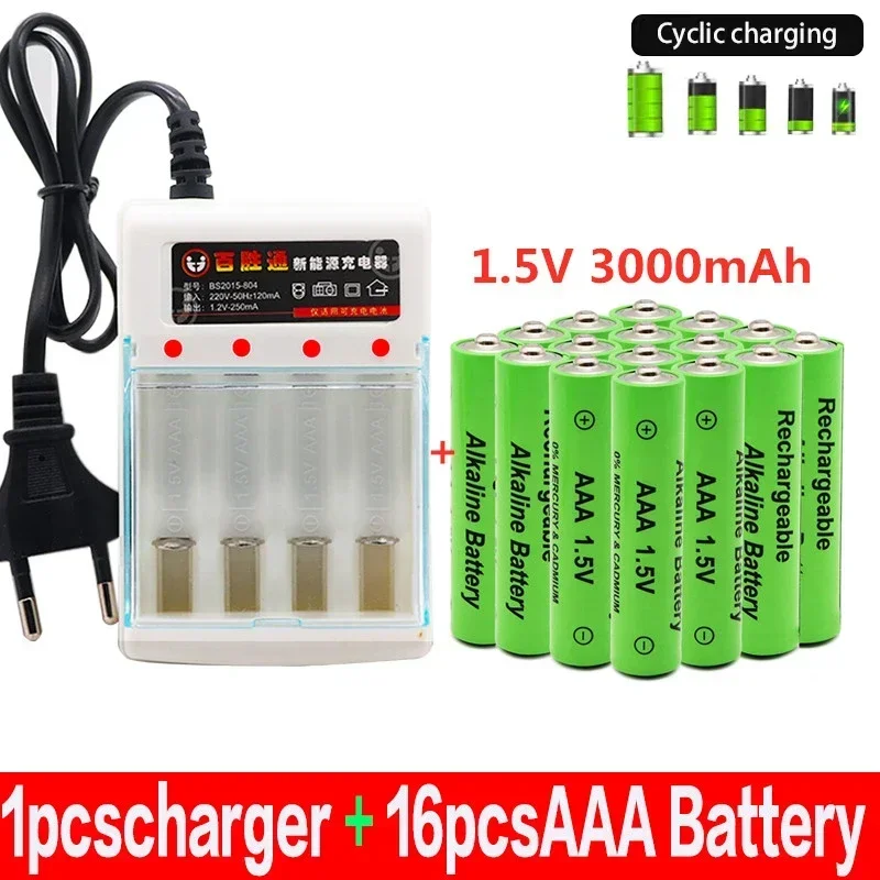 100%New Original AAA Battery Rechargeable Battery AAA1.5V 3000mAh Rechargeable Alcalinas Drummey+Charger Shaver Clock Battery
100%New Original AAA Battery Rechargeable Battery AAA1.5V 3000mAh Rechargeable Alcalinas Drummey+Charger Shaver Clock Battery