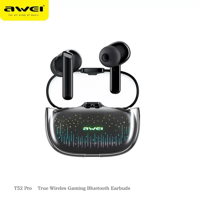 

Wireless Bluetooth V5.3 Earphones In-Ear TWS Bass Headphones With Mic Transparent Earbuds HiFi Stereo Headset 300mAh T52