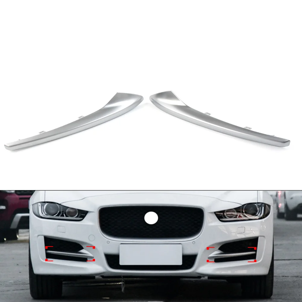 

2Pcs Silver Front Bumper Molding Trim Decoration For Jaguar XE R-Sport 2015 2016 2017 2018 2019 T4N5889 T4N5887 Car Accessories