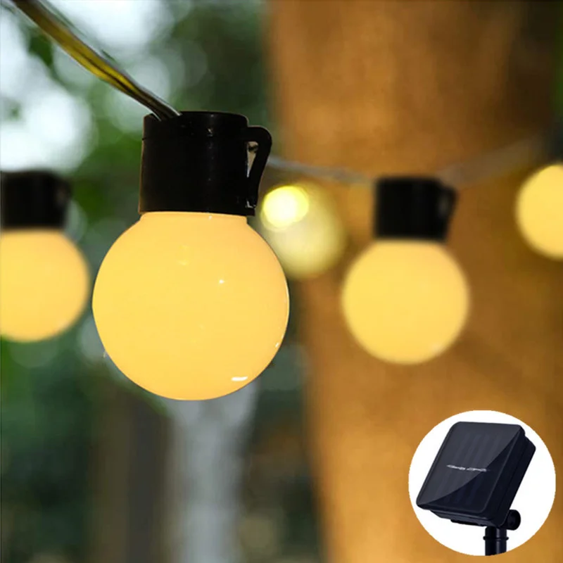 

10m/6.5m/5m Solar G50 Bulb Led String Lights Holiday Lighting Solar Lamp Outdoor Garden Christmas Fairy Lights Decoration Street