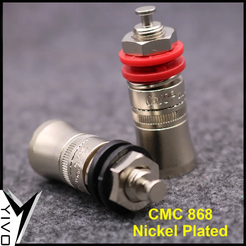 4pcs Price 868S HIFI DIY Pure copper nickel plated Electronic Banana Plug Female Socket Binding Post Terminal Connector |