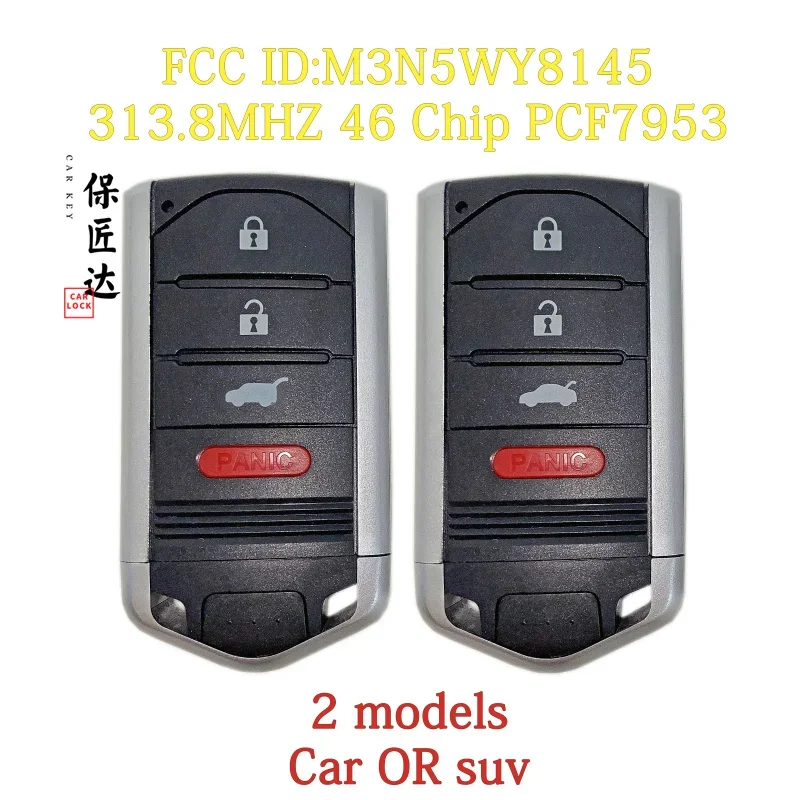 Автомобильный ключ BaoJiangDd, подходит для Acura ZDX TL RDX MDX Smart Remote key FCC ID: M3N5WY8145 IC:267F-5WY8145 313,8 МГц 46 чип PCF7953
Автомобильный ключ BaoJiangDd, подходит для Acura ZDX TL RDX MDX Smart Remote key FCC ID: M3N5WY8145 IC:267F-5WY8145 313,8 МГц 46 чип PCF7953