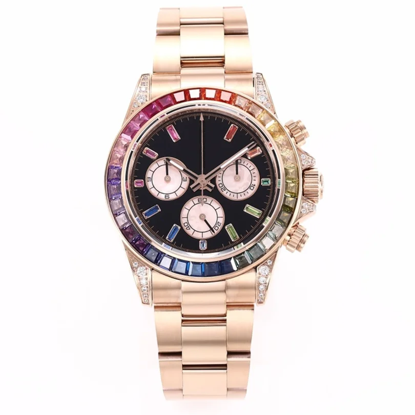 

40mm Panda 4130 Chronograph Luxury AAA Men's Watch Sapphire Mirror Waterproof Wrist 904L Watch Clock Reloj Hombre