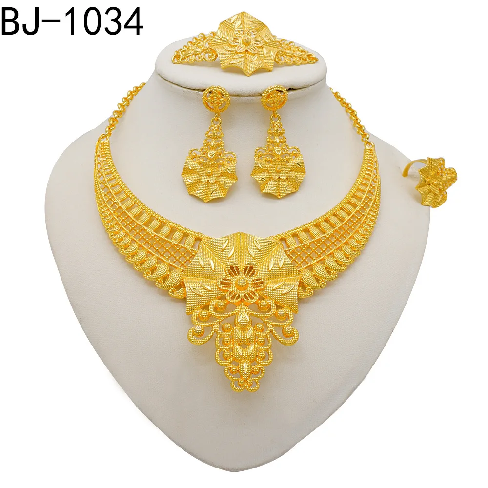 Necklace/Earrings/Bracelet/Ring (Palace Style) Women 24K Gold, Hammered filigree with raised diamond patterns 3 Mallzona S577722b2a85b4a1d8eeef10e7e7506fci Necklace/Earrings/Bracelet/Ring (Palace Style) Women 24K Gold, Hammered filigree with raised diamond patterns Mallzona