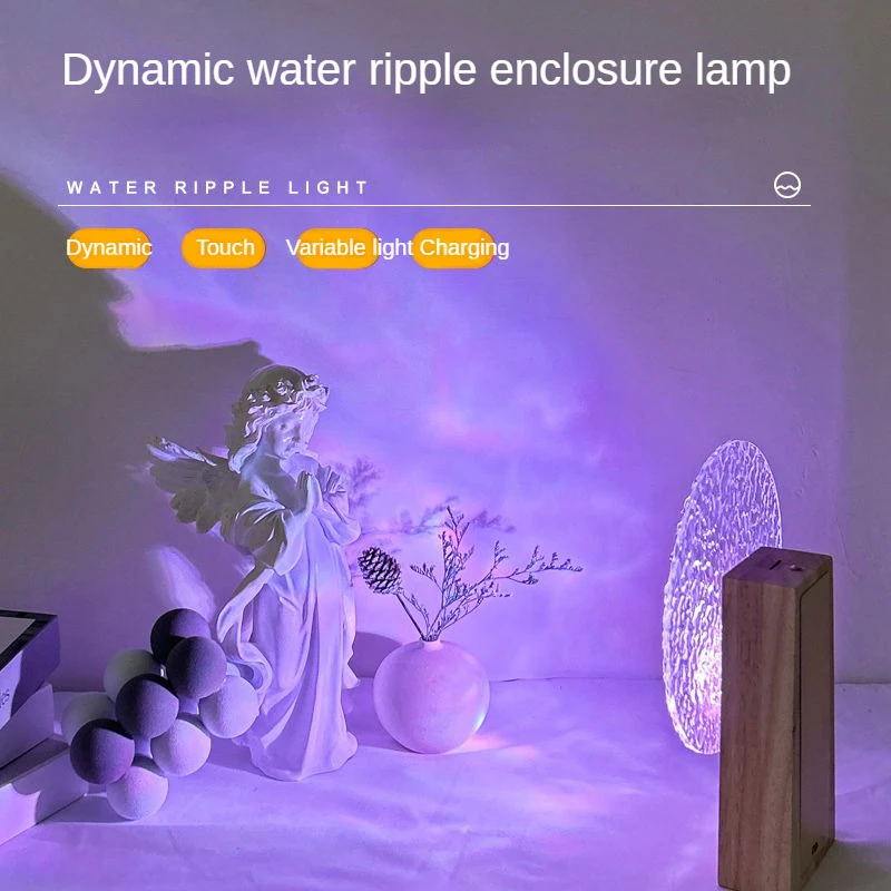 Dynamic Rotating Water Ripple Projector Night Light Water Ripple Wooden Colorful Night Light Flame Crystal Lamp LED Table Lamps
Dynamic Rotating Water Ripple Projector Night Light Water Ripple Wooden Colorful Night Light Flame Crystal Lamp LED Table Lamps