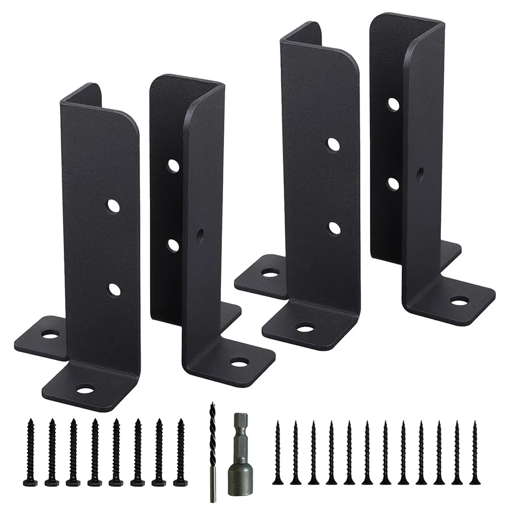 

4Pcs Adjustable Deck Post Anchor Durable Base Brackets Fence Support For Pergola Fence Railing Mailbox Pavilion Garden Tool