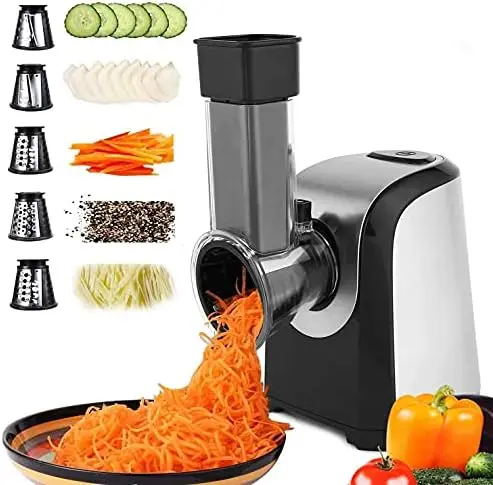 Grater, Professional Salad Maker with 5 Stainless Steel Rotary Blades and One-Touch Control, 150W Slicer Shredder Grater Vegeta
Grater, Professional Salad Maker with 5 Stainless Steel Rotary Blades and One-Touch Control, 150W Slicer Shredder Grater Vegeta