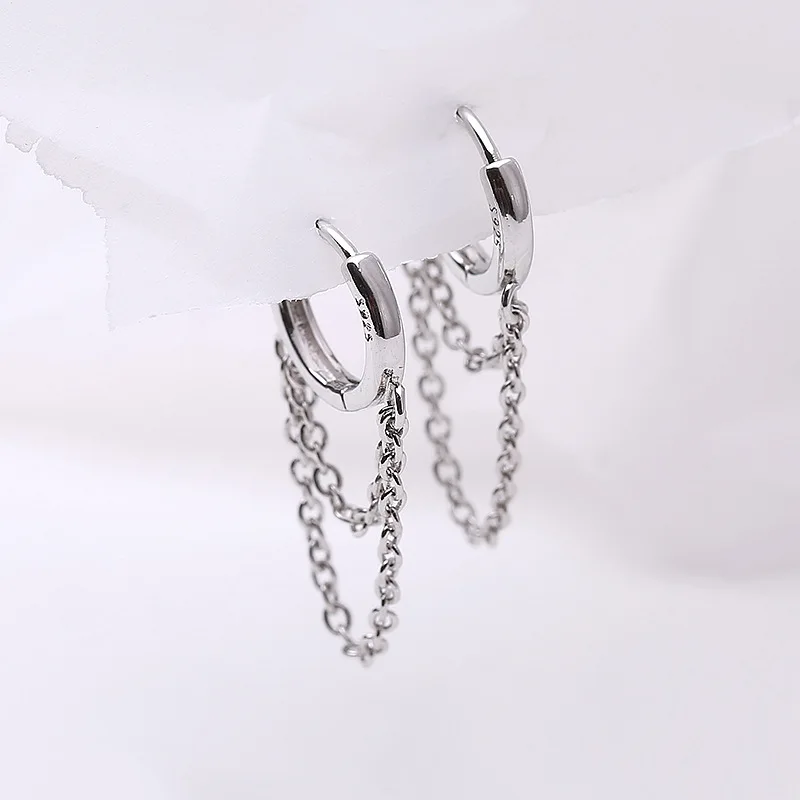 Petites boucles d'oreilles créoles rondes incrustées pour femmes, argent regardé 925 authentique, or Dainty, matiques, bijoux 4