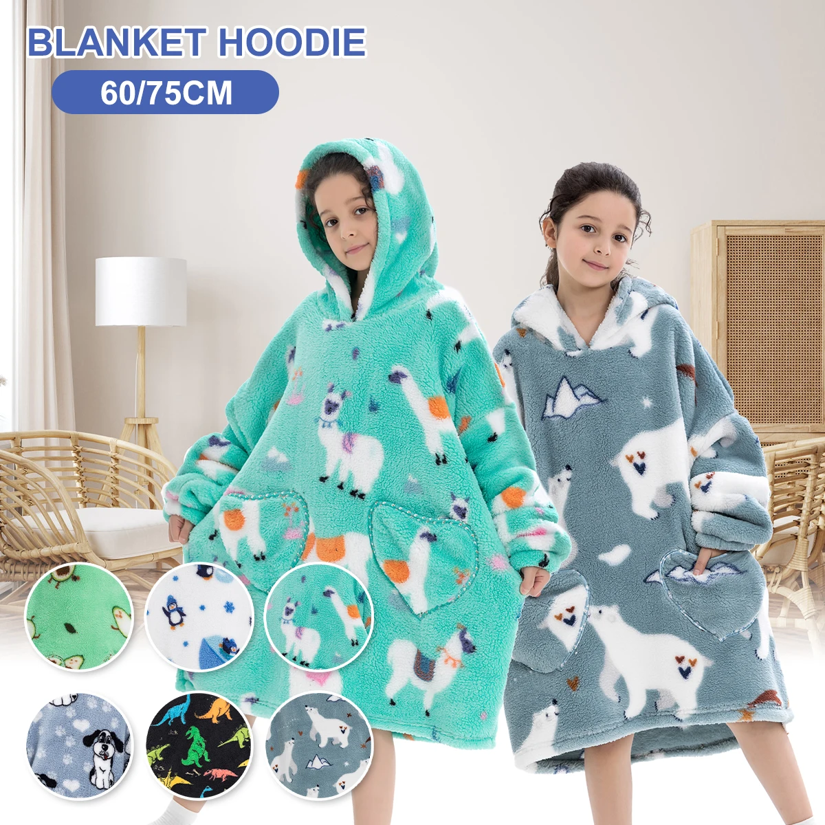 Blanket Hoodie Oversized Soft Wearable Blanket with Sleeves and Pocket Winter Warm Cozy Sweatshirt Blanket Comfortable Cute
Blanket Hoodie Oversized Soft Wearable Blanket with Sleeves and Pocket Winter Warm Cozy Sweatshirt Blanket Comfortable Cute