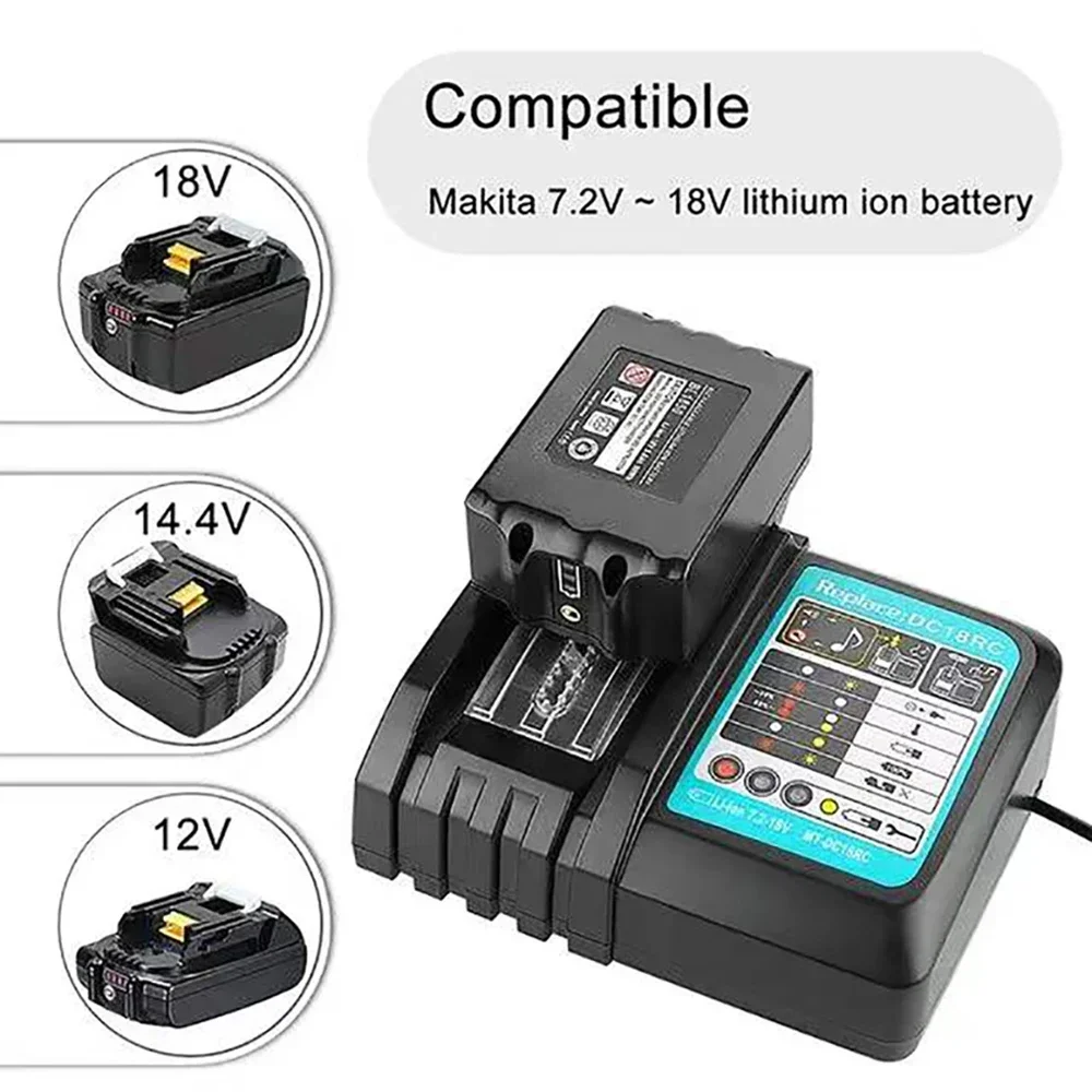 2024 For Makita DC18RC Li-ion Battery Charger 3A Charging Current for Makita 14.4V 18V BL1830 Bl1430 DC18RC DC18RA Power tool
2024 For Makita DC18RC Li-ion Battery Charger 3A Charging Current for Makita 14.4V 18V BL1830 Bl1430 DC18RC DC18RA Power tool
