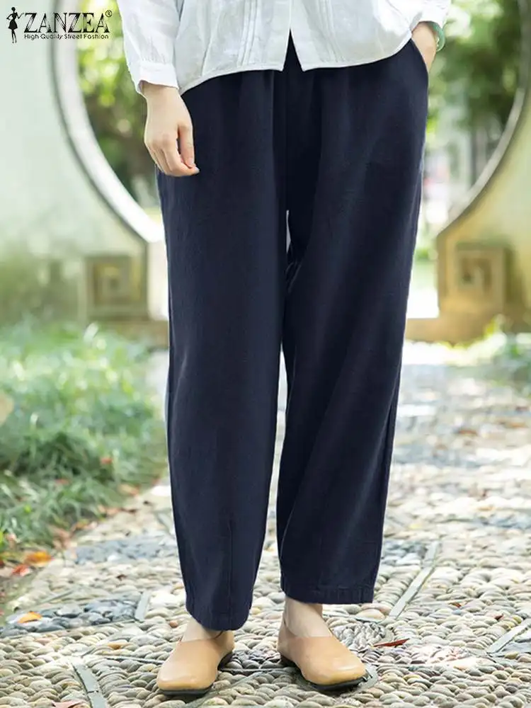 ZANZEA Vintage Solid Pencil Pants Women Casual Pants Elastic Waist Long Trousers 2024 Summer Loose Korean Pocket Simple Pantalon
ZANZEA Vintage Solid Pencil Pants Women Casual Pants Elastic Waist Long Trousers 2024 Summer Loose Korean Pocket Simple Pantalon