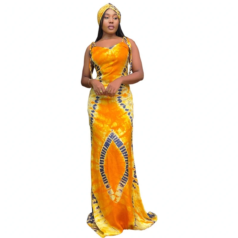 2023 New Summer Fashion Printed Sleeveless Slim Fit Drawstring Long Dress With Headscarf For African Women Bandage Robe Vestidos
2023 New Summer Fashion Printed Sleeveless Slim Fit Drawstring Long Dress With Headscarf For African Women Bandage Robe Vestidos