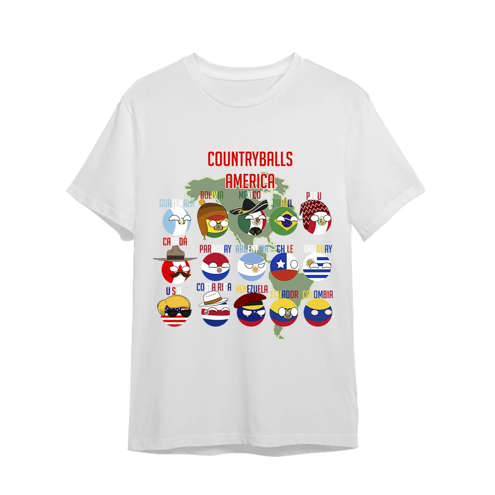 

Jumeast Contryball Polandball Men T-shirts Unisex YK2 Anime White T Shirt Cartoon Manga Light Academia Clothes Cutecore T-shirty