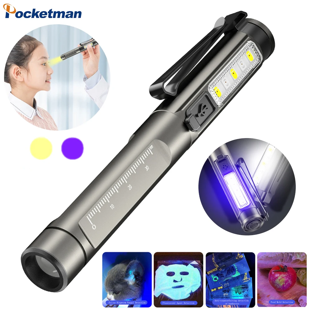 

Mini Medical Pen Light Handy First Aid Work Inspection UV LED Flashlight Professional Emergency Pocket Torch Doctor Nurse Lamp