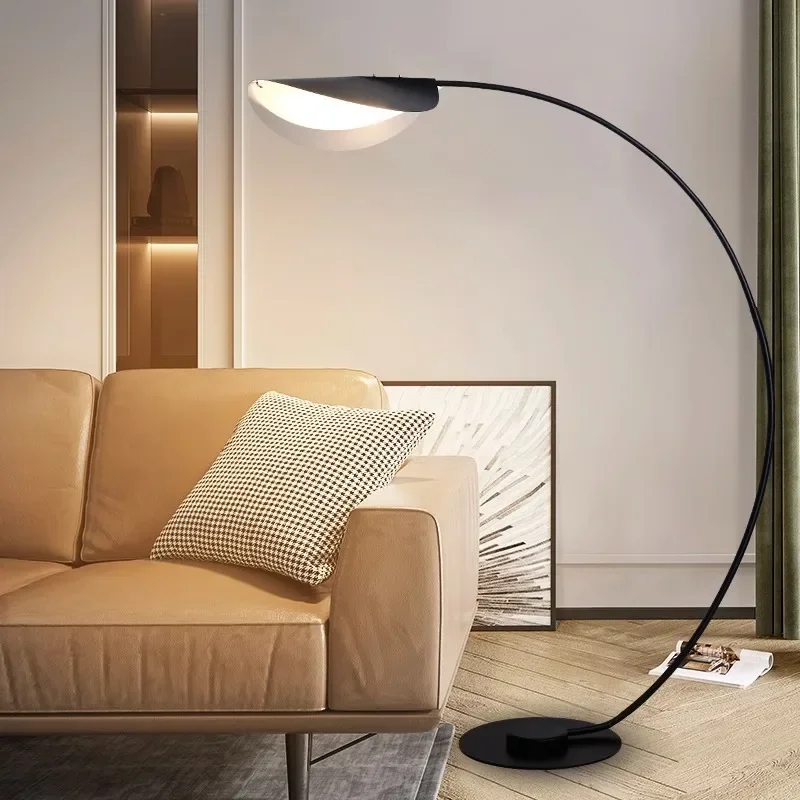 

Nordic Black Parabolic LED Floor Lamp Bedroom Bedside Study Reading Light Creative Living Room Decoration Atmosphere Lighting