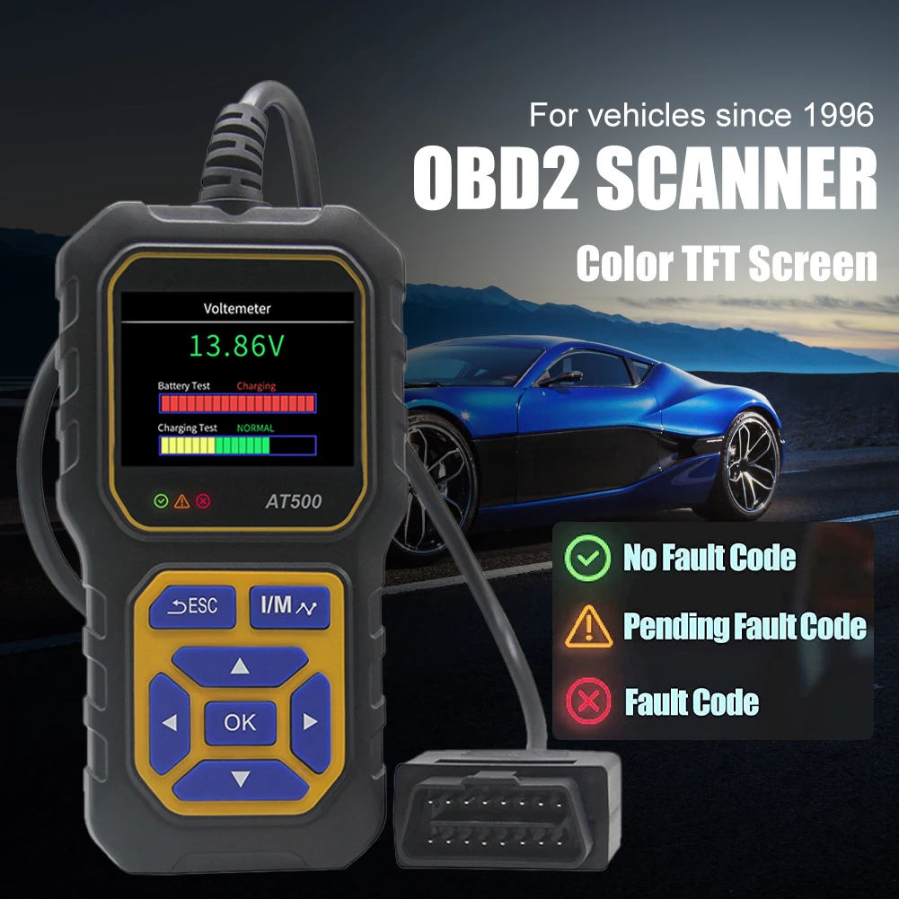 AT500 Car OBD2 Scanner Diagnostic Tool Code Reader Engine Cranking Charging Test for OBDII Vehicles Since 1996 Automotive Tools
AT500 Car OBD2 Scanner Diagnostic Tool Code Reader Engine Cranking Charging Test for OBDII Vehicles Since 1996 Automotive Tools