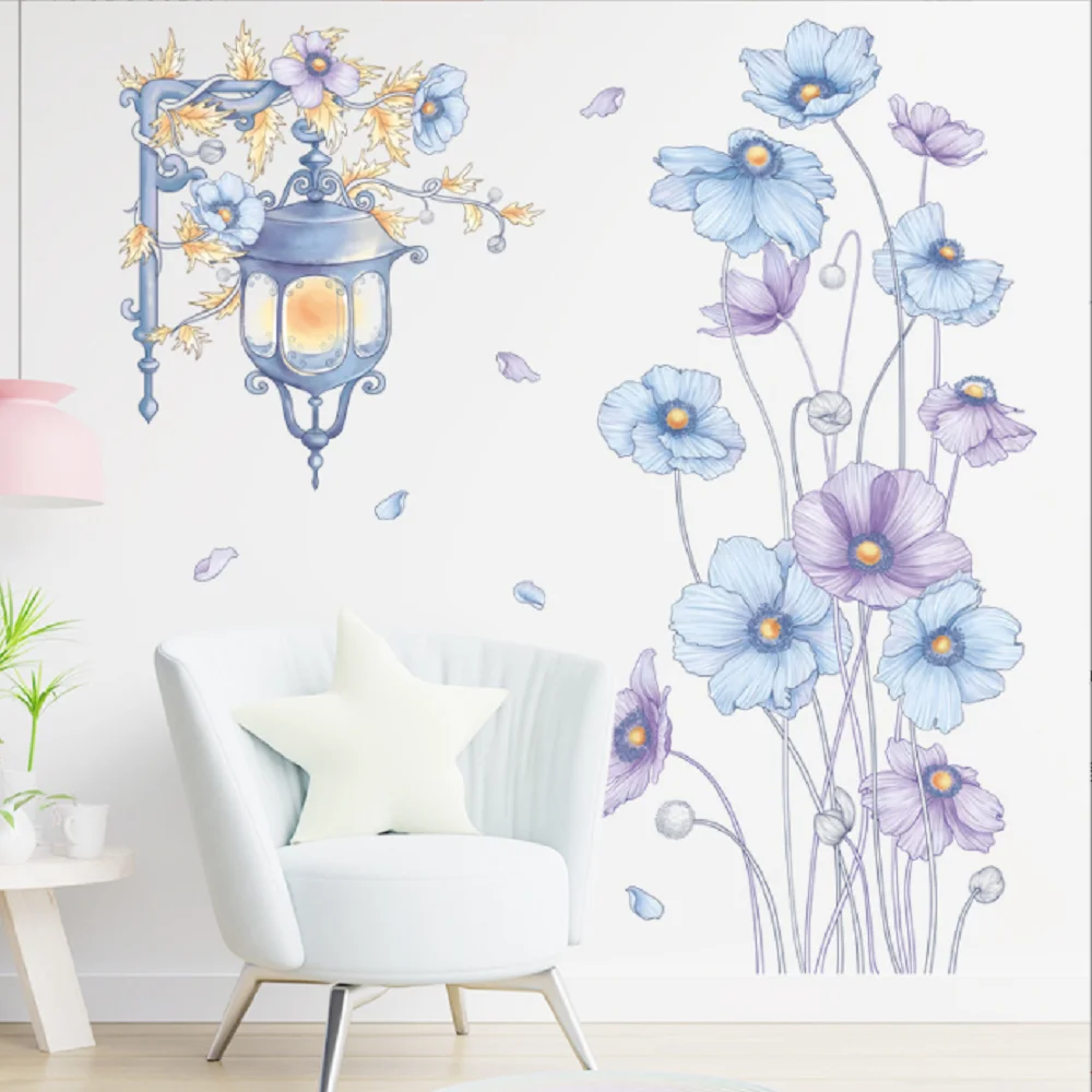 Classical Streetlights Blue And Purple Flowers Wall Sticker Living-room Boys Girls Kids Room Background Decoration Decor Poster
Classical Streetlights Blue And Purple Flowers Wall Sticker Living-room Boys Girls Kids Room Background Decoration Decor Poster
