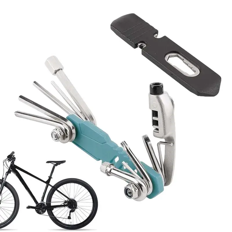

Набор инструментов для ремонта велосипеда 13 в 1, велосипедный мультиинструмент с шинами, портативный велосипедный аксессуар для дорожных велосипедов