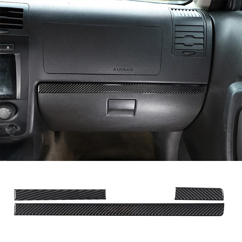 

For Hummer H3 2005-2009 Car Center Dashboard Both Sides Decorative Strips Trim Sticker Soft Carbon Fiber Interior Accessories