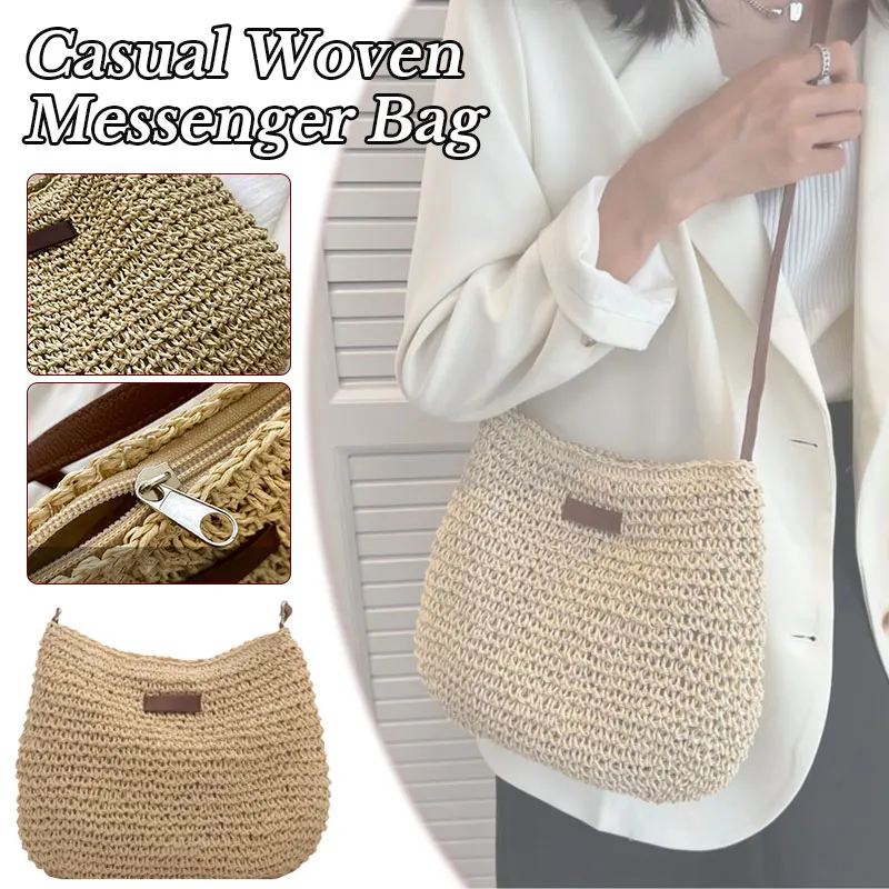 Summer Fashion Straw Crossbody Bag Satchel Tote Package Women Beach Holiday Shopping Large-capacity Woven Shoulder Handbag
Summer Fashion Straw Crossbody Bag Satchel Tote Package Women Beach Holiday Shopping Large-capacity Woven Shoulder Handbag