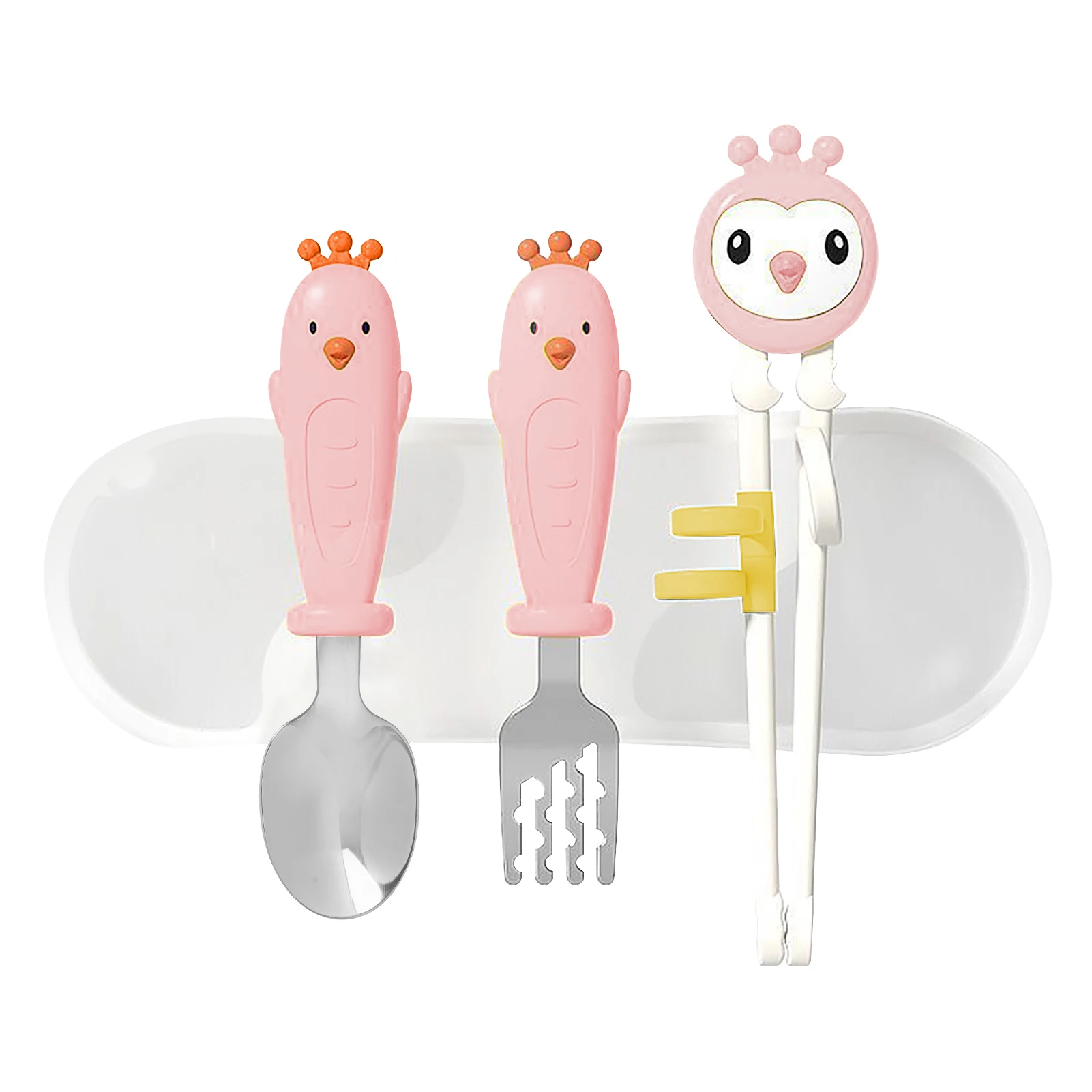 

Cartoon Training Chopstick Set Toddler With Case Helper Portable Beginner Spoon Fork Stainless Steel For Kids Reusable Learning