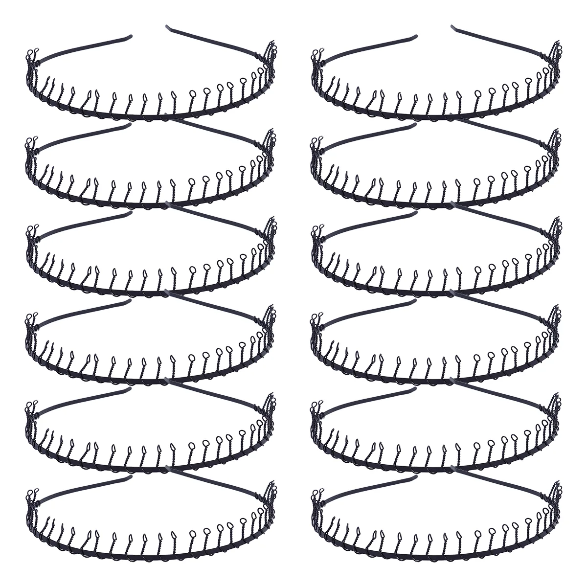

24pcs Metal Comb Headbands Hard Hair Bands Metal Plain Hair Hoops Hair Accessories Gifts for Bathroom
