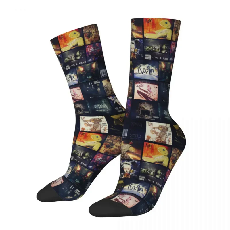 

All Season Socks Korn Albums Collage Merch for Unisex Cozy Printing Socks All Seasons Birthday Present