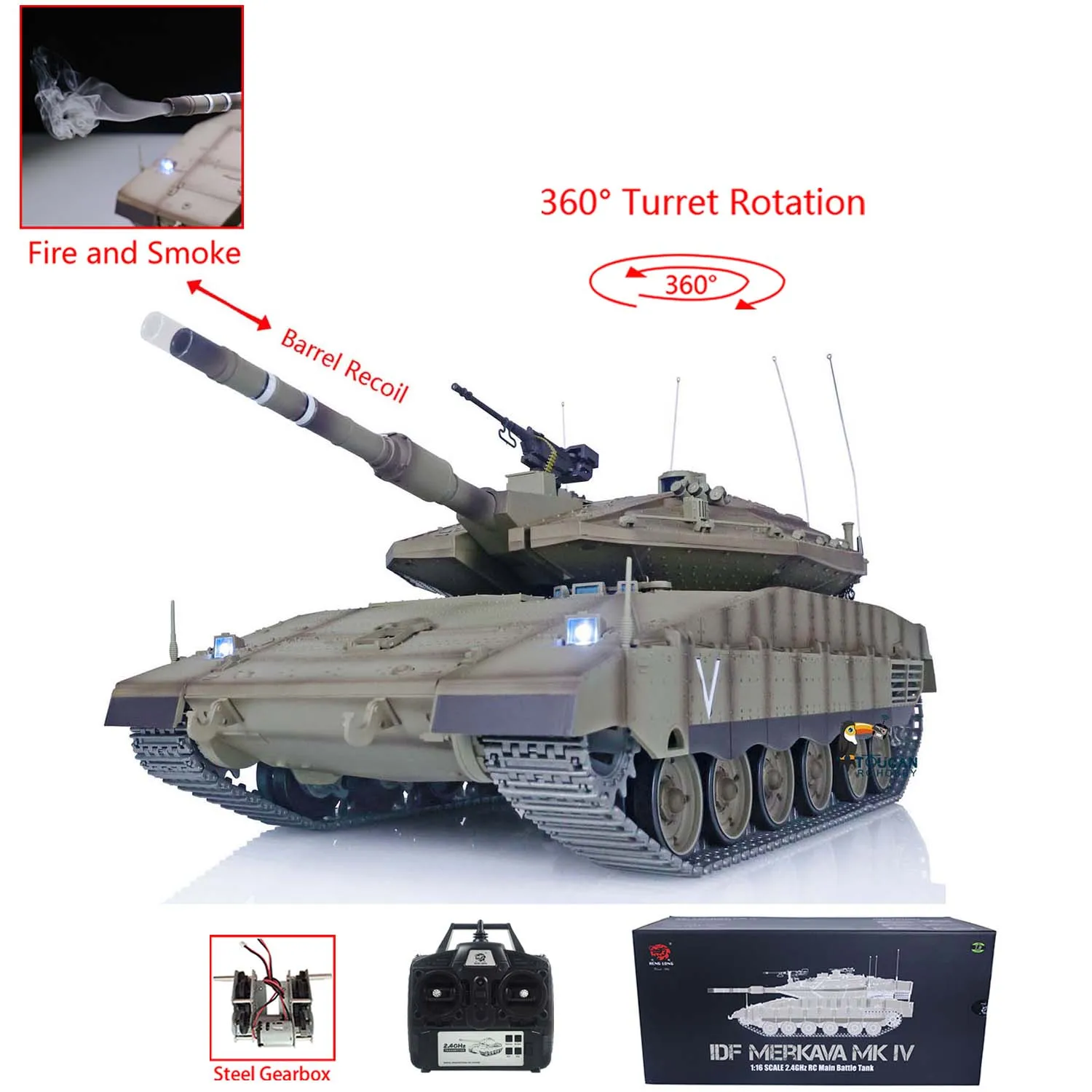 

Heng Long Remote Control Tank 1/16 TK7.0 IDF Merkava MK IV Professional Edition FPV Tanks RC Vehicle Outdoor Toys Model
